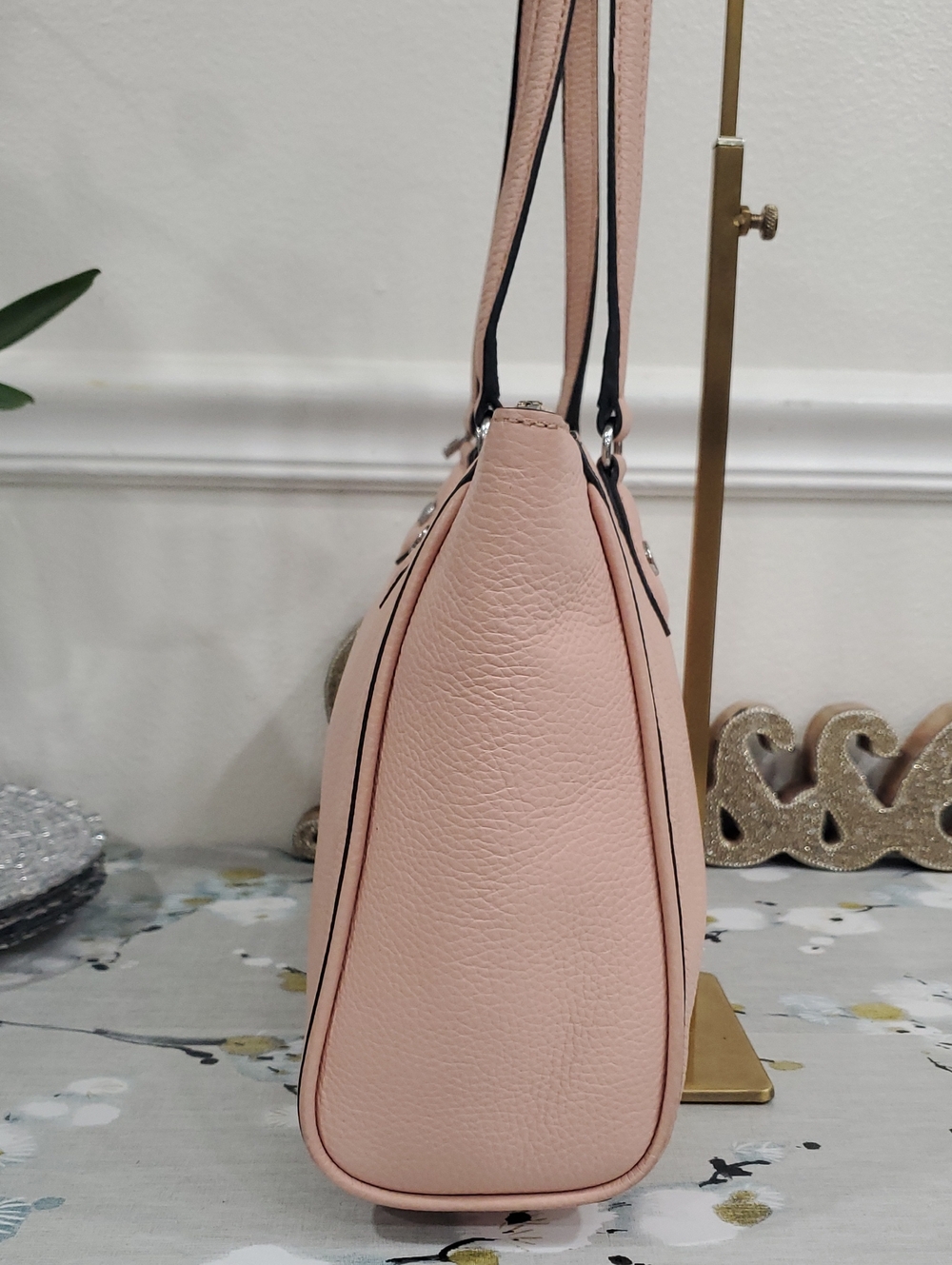 KARL LAGERFELD PINK PEBBLE LEATHER SATCHEL/SHOULDER TOTE BAG💗 - Picture 5 of 16